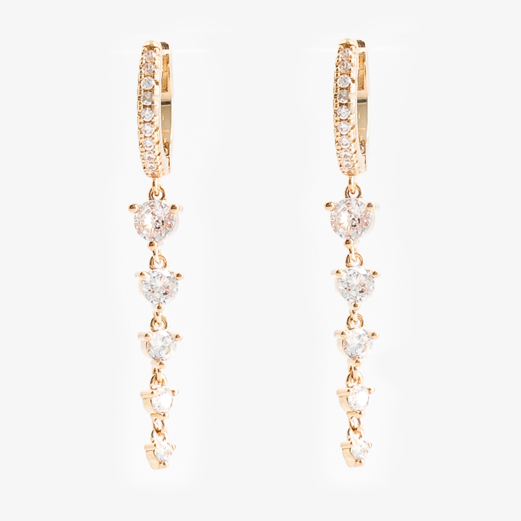 créoles pendantes strass à plat