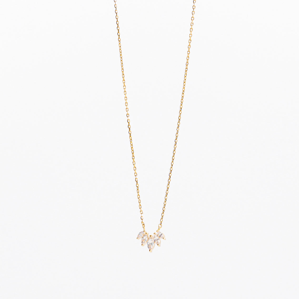 Collier zirconium plaqué or
