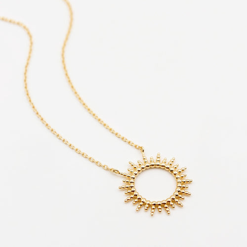 collier soleil plaqué or