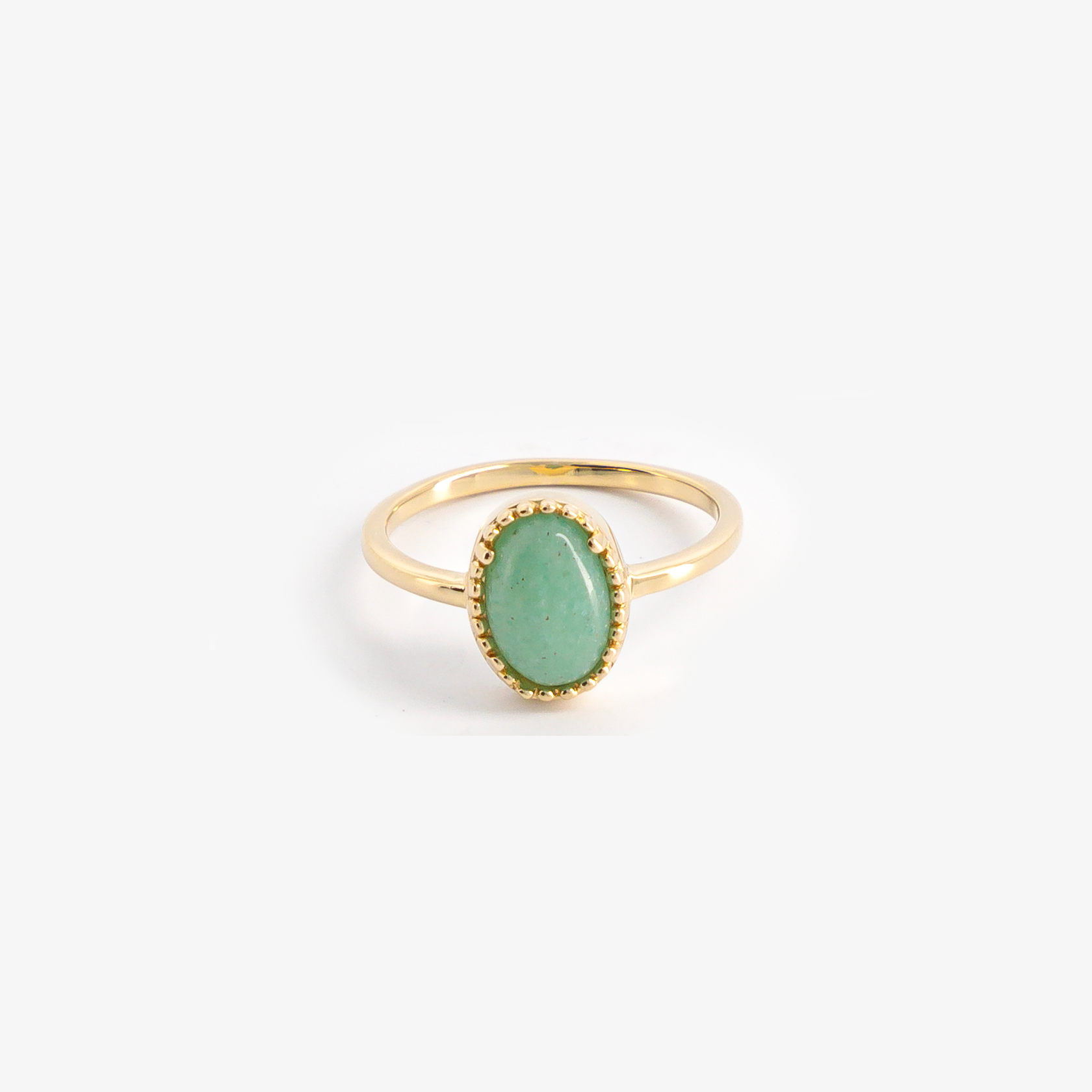 Bague aventurine plaqué or