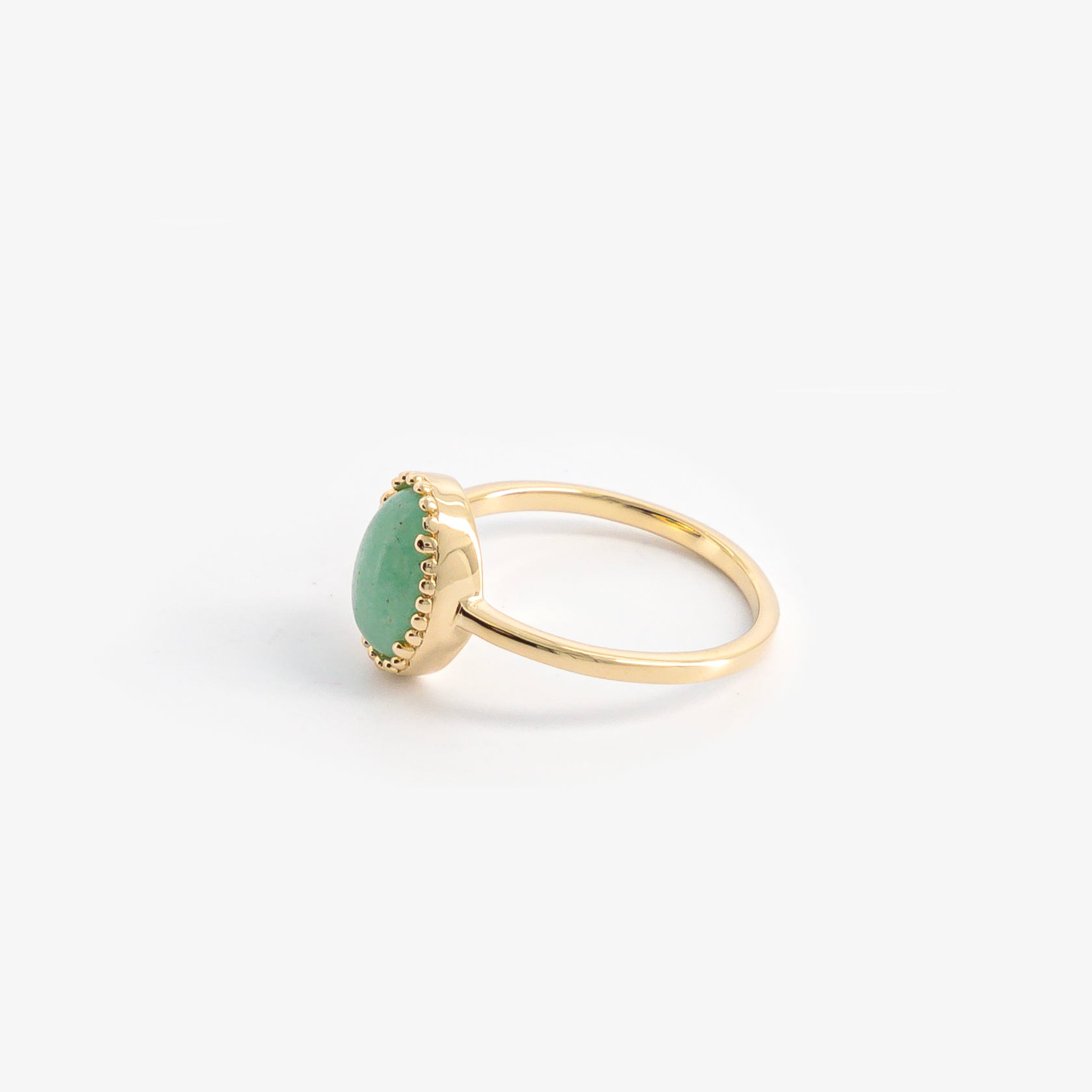 Bague aventurine plaqué or